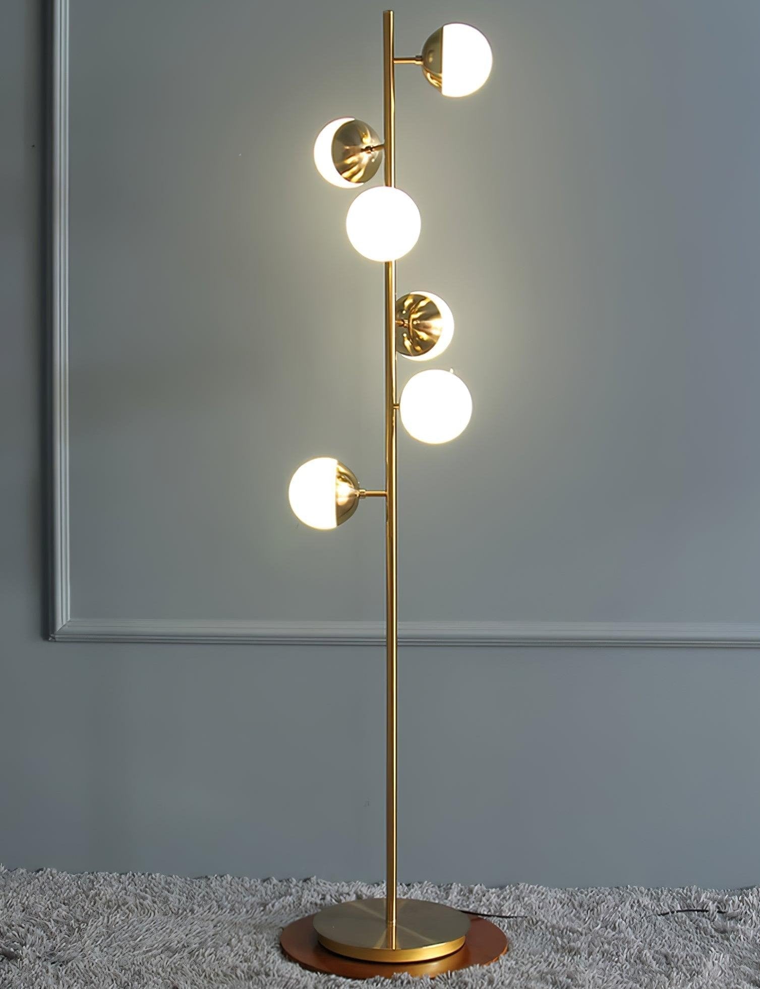 Modern LED Floor Lamp with Globe Lights – Gold Design Lamp for Living Room