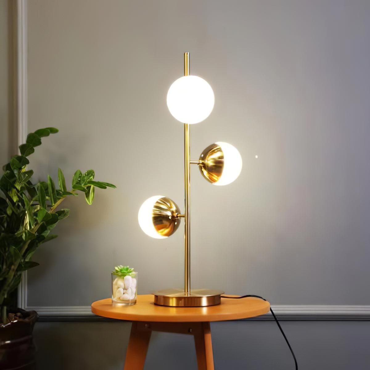 Modern LED Floor Lamp with Globe Lights – Gold Design Lamp for Living Room