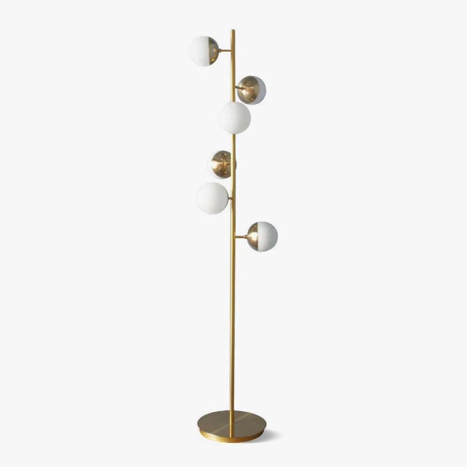 Modern LED Floor Lamp with Globe Lights – Gold Design Lamp for Living Room