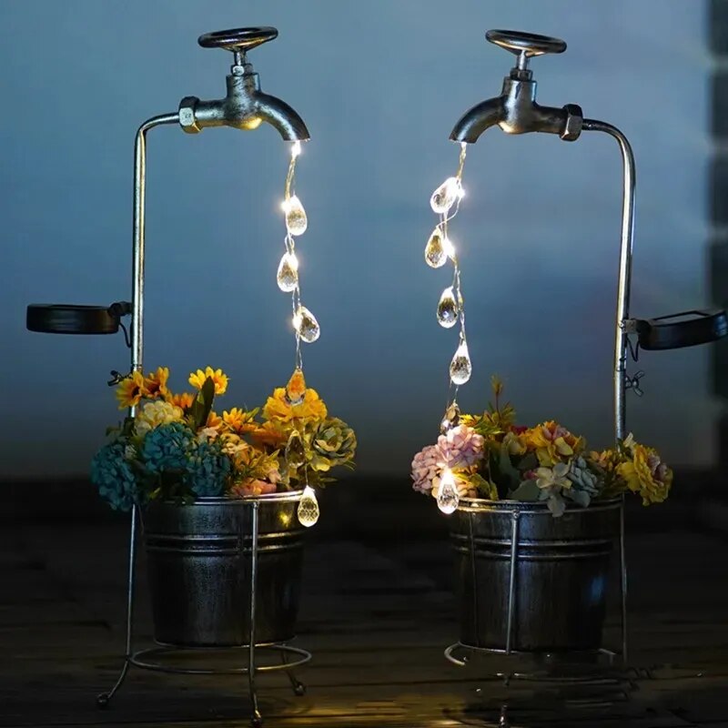 Solar-Powered LED Tap Garden Light – Decorative Watering Lights for Outdoors