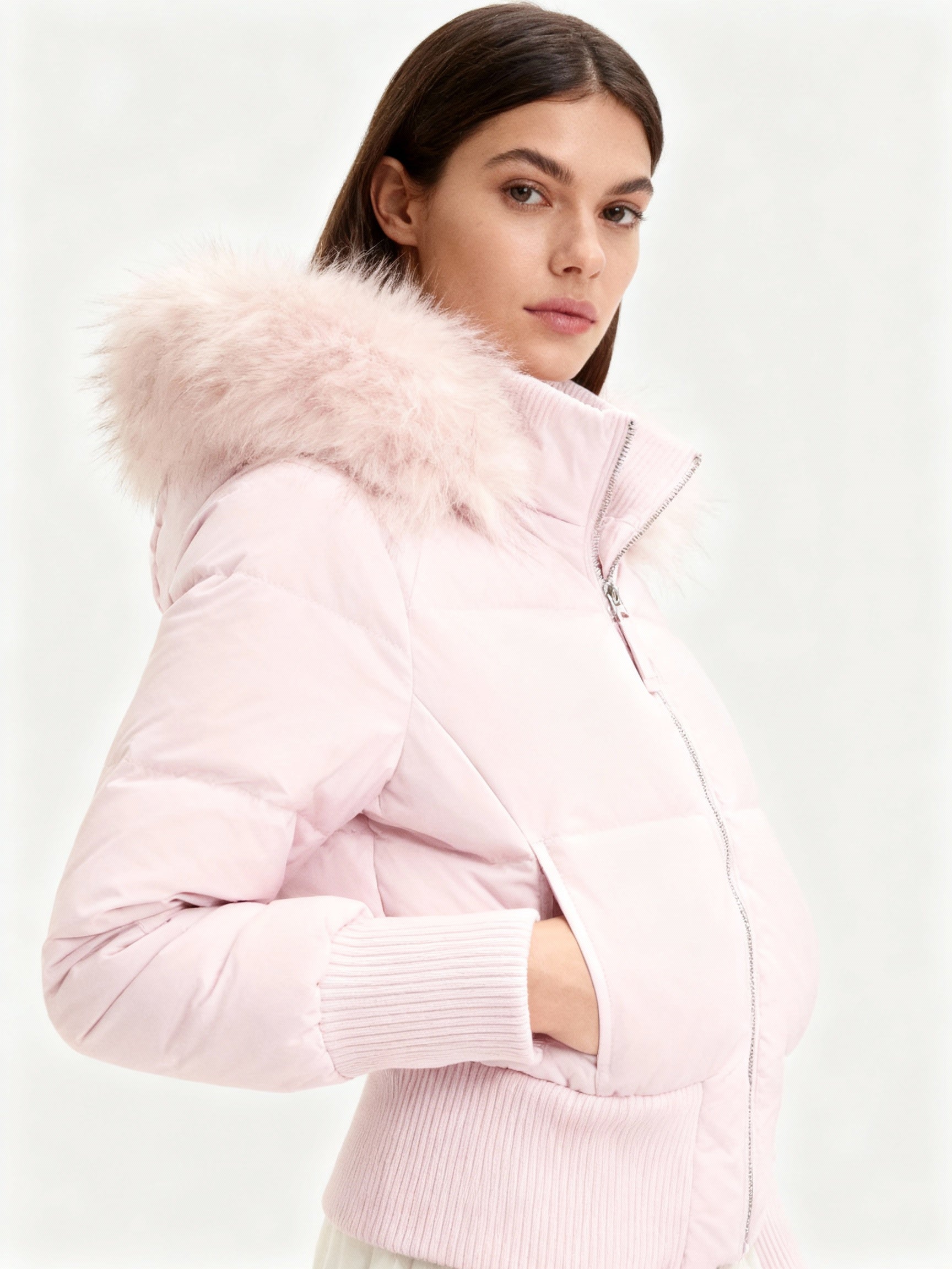 Women's Short Winter Jacket | with Detachable Hood