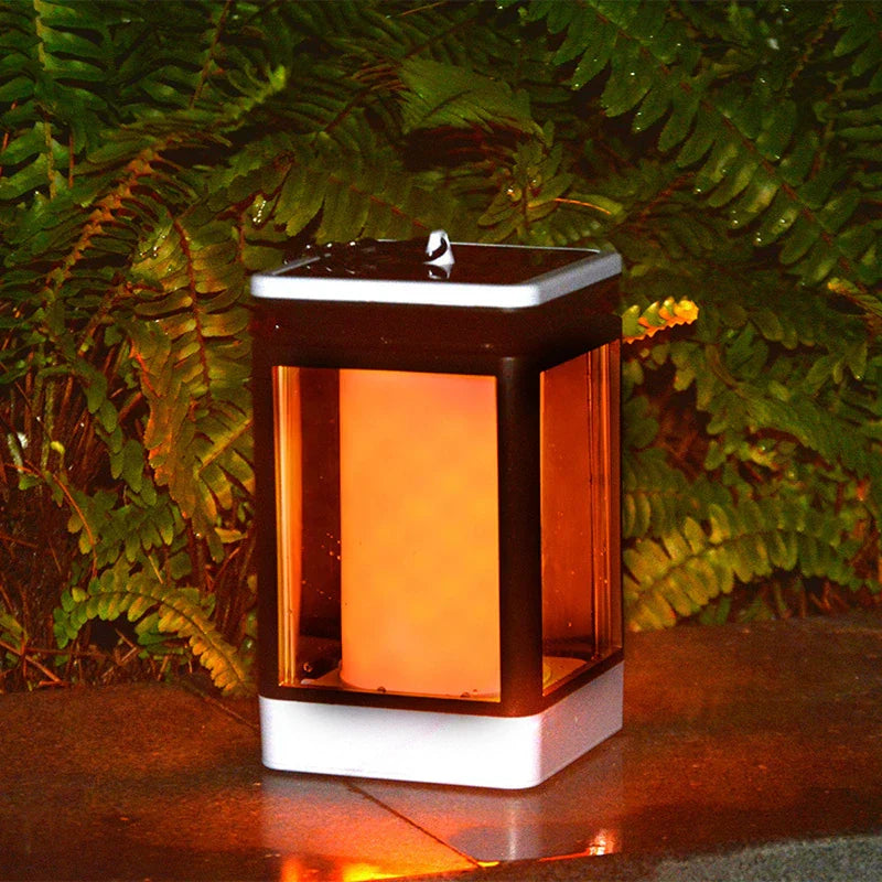 Solar-Powered Flame Lantern with LED – Weatherproof Outdoor Light for Garden, Terrace and Balcony