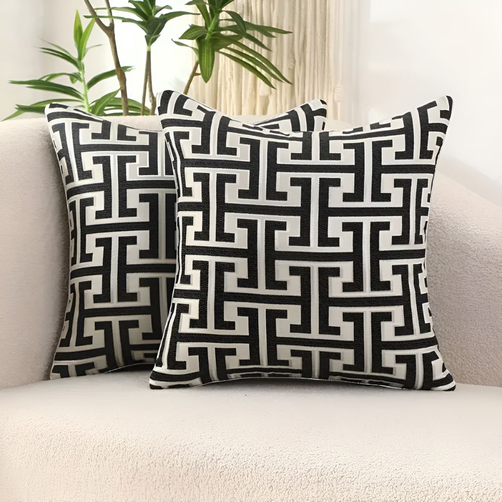 Geometric Design Textured Cushion Cover