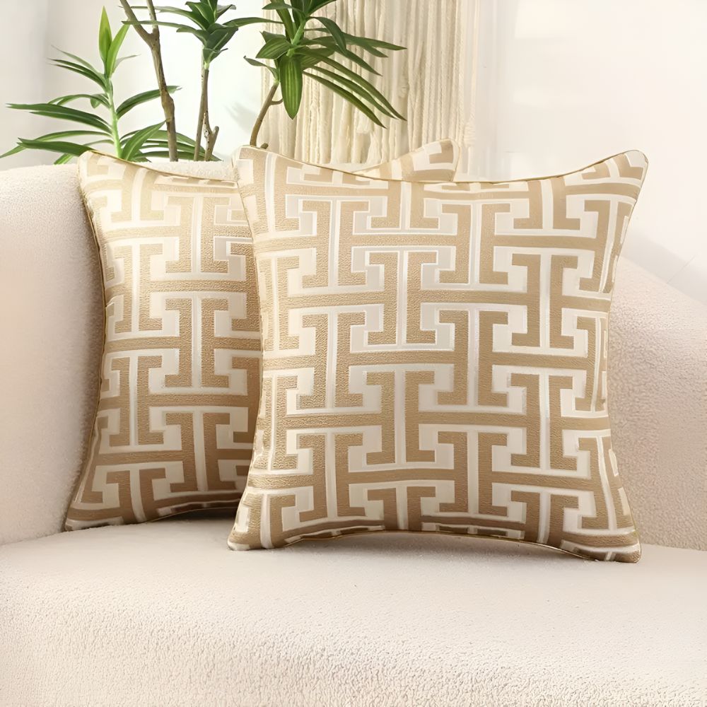 Geometric Design Textured Cushion Cover