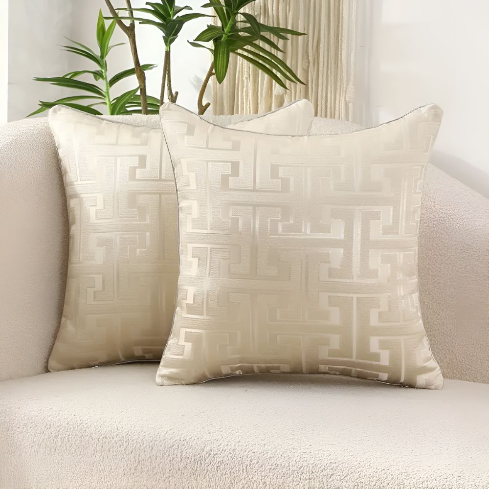 Geometric Design Textured Cushion Cover