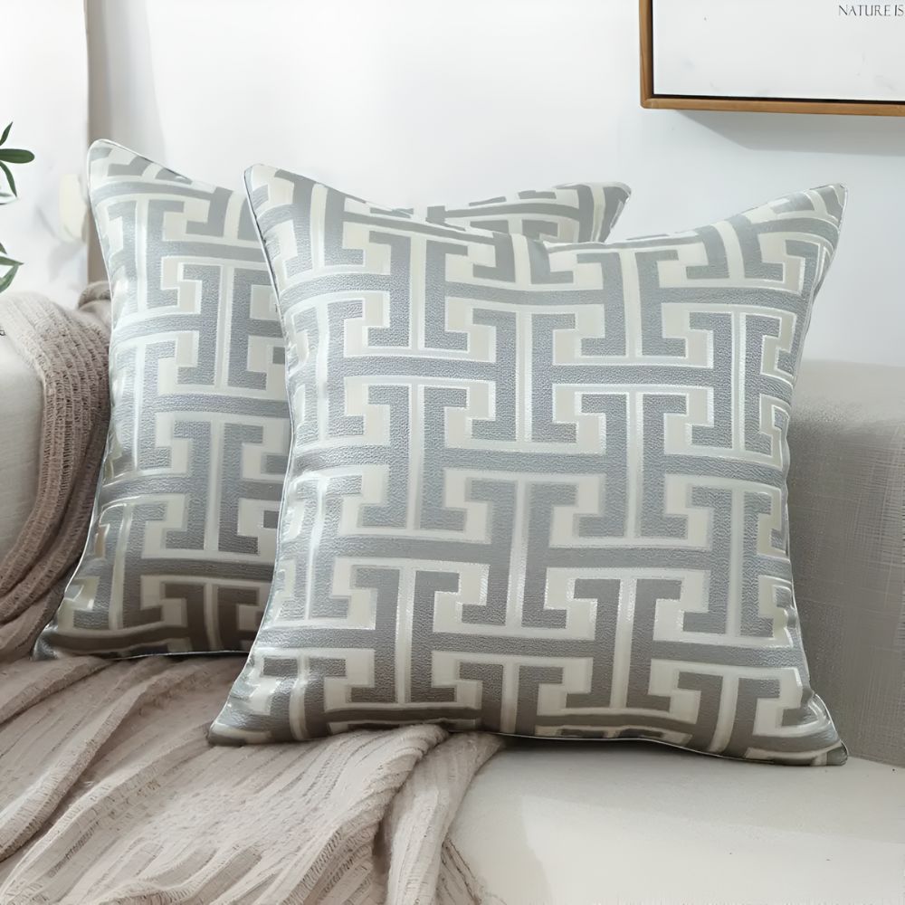 Geometric Design Textured Cushion Cover