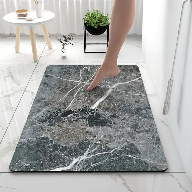 Soft Non-Slip Bath Mat – Luxurious Rug for Bathroom with Marble Look