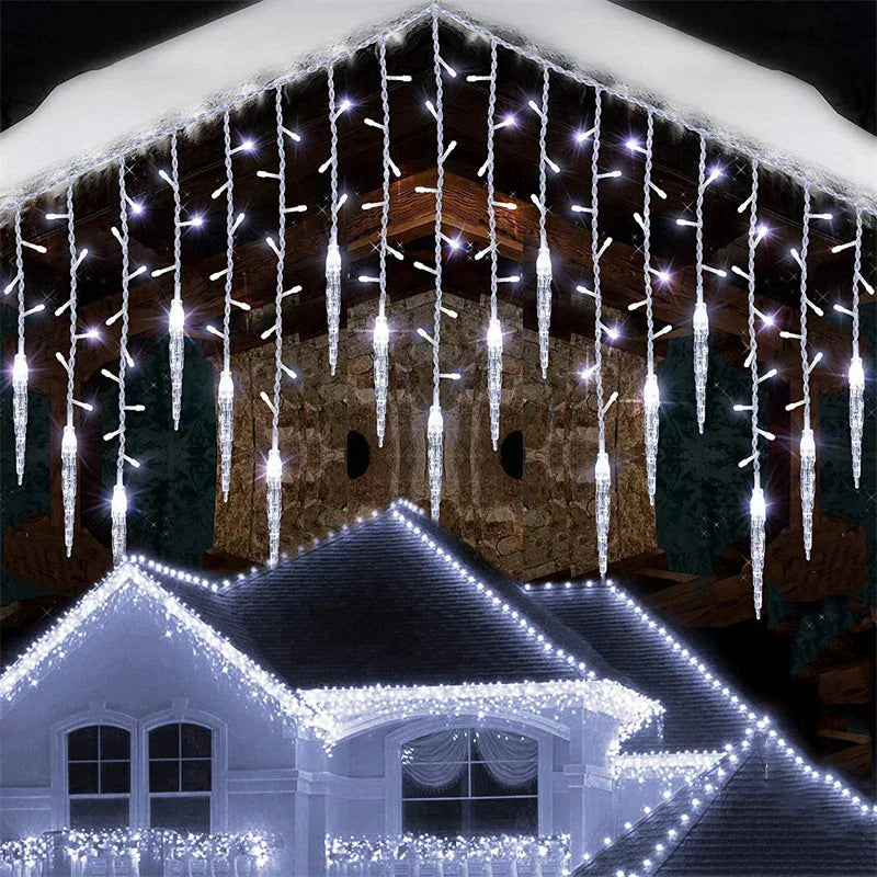 LED Icicle String Lights Curtain – Christmas Lighting for Outdoor and Indoor