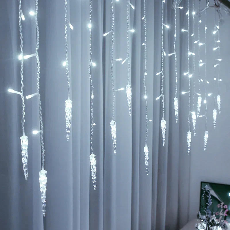 LED Icicle String Lights Curtain – Christmas Lighting for Outdoor and Indoor