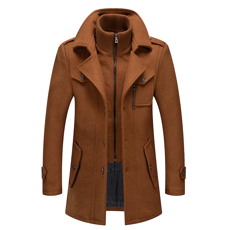 Men's Zip Up Winter Coat | Long