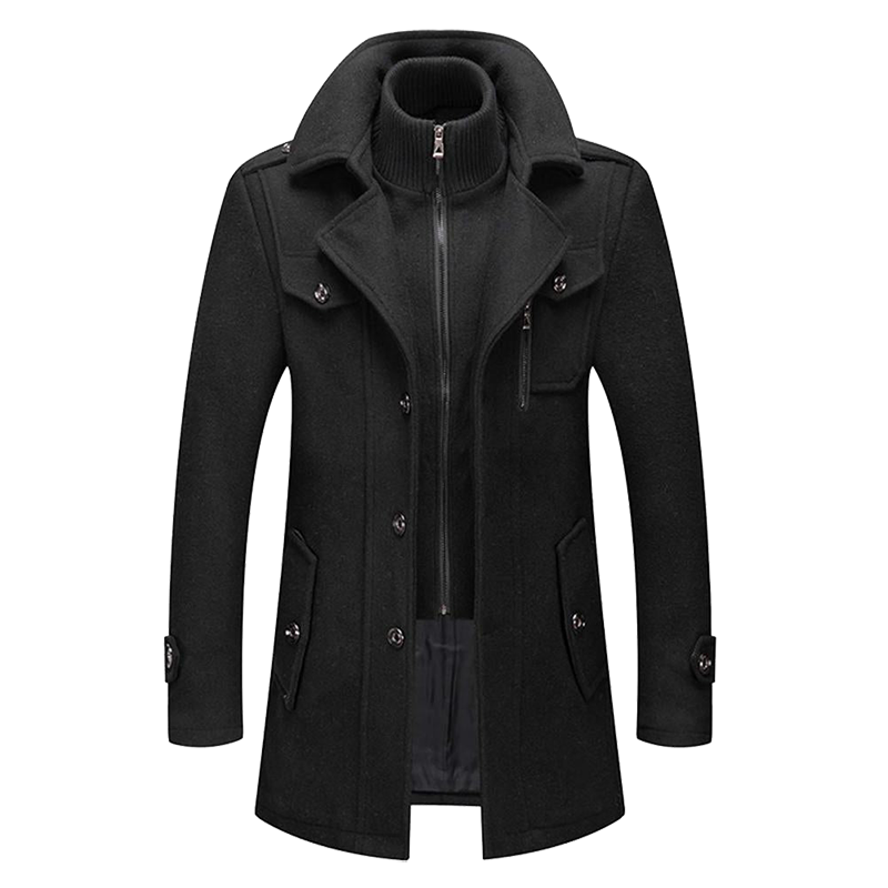 Men's Zip Up Winter Coat | Long