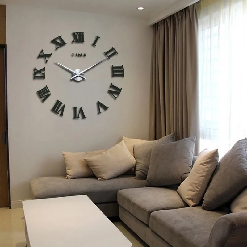 Modern Wall Clock with Roman Numerals – Stylish Living Room Clock for Wall Decoration