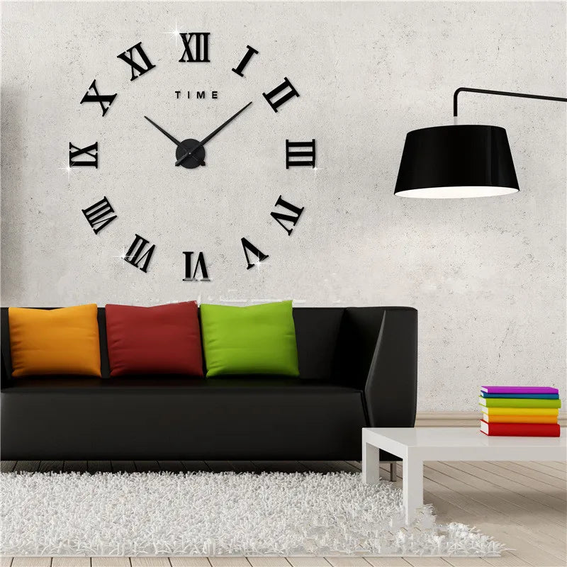 Large Modern Wall Clock with Roman Numerals – Stylish Decorative Clock for Living Room, Bedroom, and Office