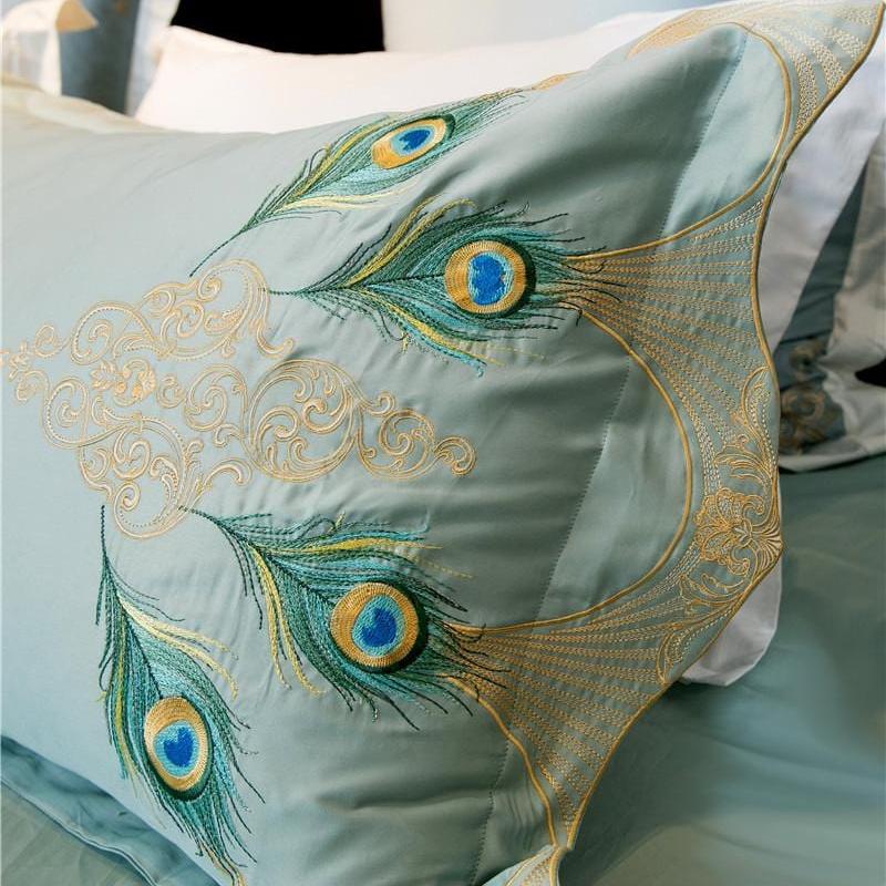 Luxurious Bedding Set Made from Egyptian Cotton with Elegant Peacock Design – Perfect Sleep Comfort