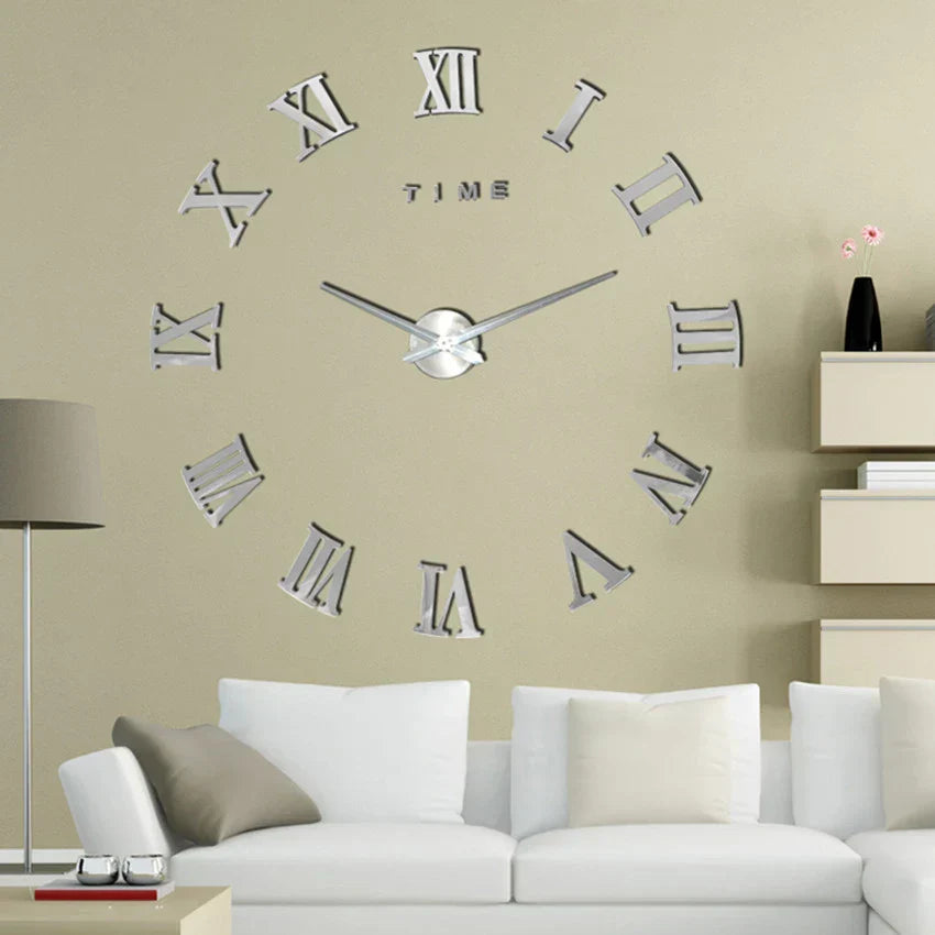 Modern Wall Clock with Roman Numerals – Stylish Living Room Clock for Wall Decoration