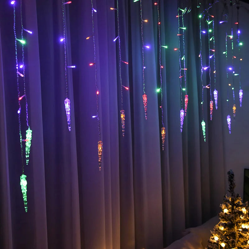 LED Icicle String Lights Curtain – Christmas Lighting for Outdoor and Indoor