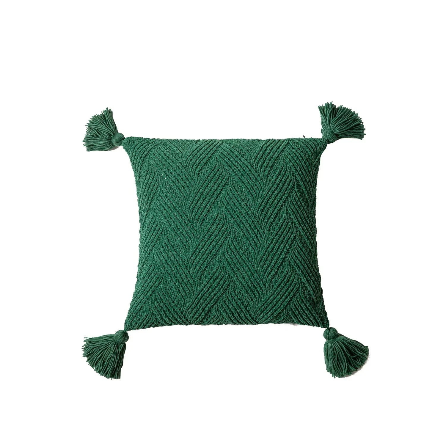 Chenille Cushion Cover with Tassels – Soft Decorative Pillowcase in Scandinavian Style for Living Room & Bedroom