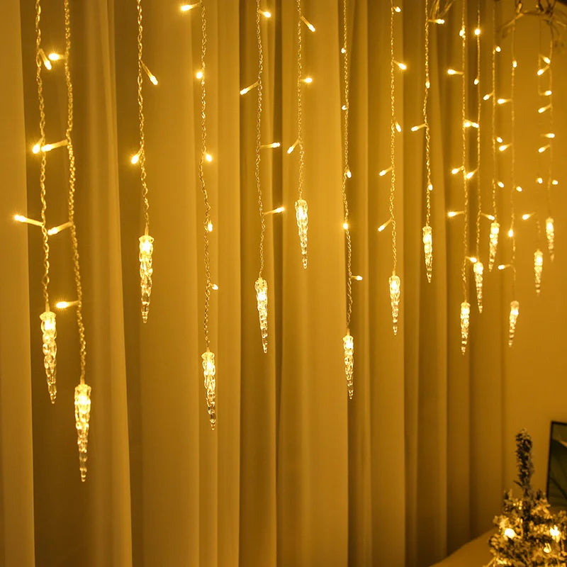 LED Icicle String Lights Curtain – Christmas Lighting for Outdoor and Indoor