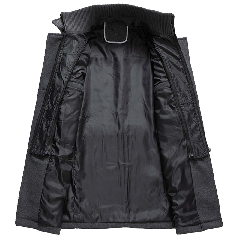 Men's Zip Up Winter Coat | Long