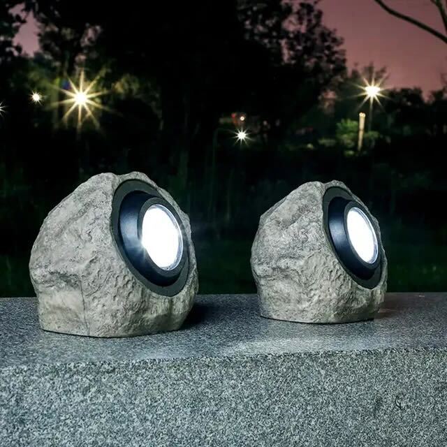 Solar-Powered Garden Light in Stone Look – Weatherproof Outdoor Lighting with Solar Panel