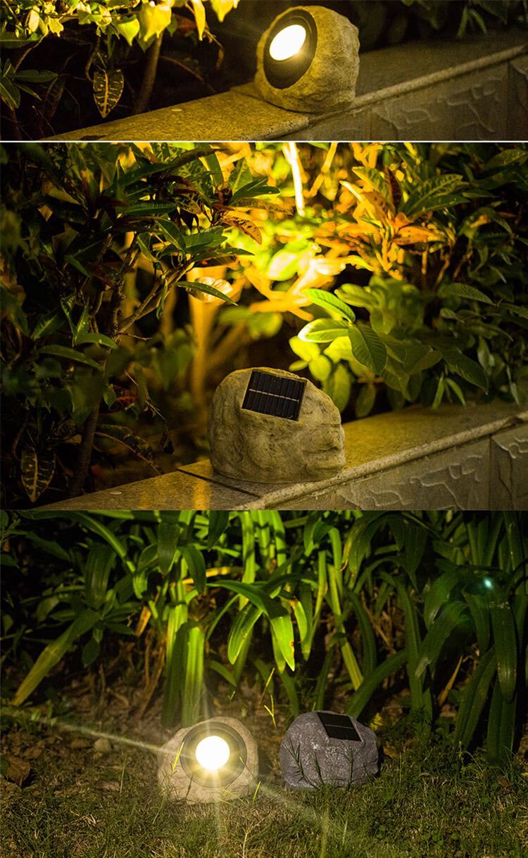 Solar-Powered Garden Light in Stone Look – Weatherproof Outdoor Lighting with Solar Panel