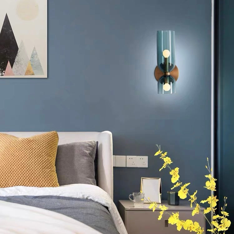 Modern Twin Glow Glass Wall Light