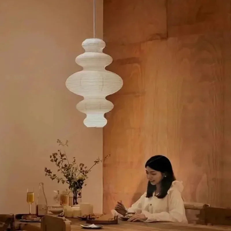 Rice Paper Chandelier - Zen Style Pendant Lamp for Living Room and Dining Room