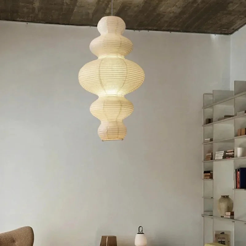 Rice Paper Chandelier - Zen Style Pendant Lamp for Living Room and Dining Room