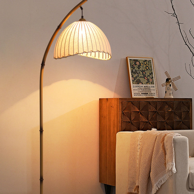 Elegant Arc Lamp Made of Bamboo – Natural Floor Lamp for Living Room