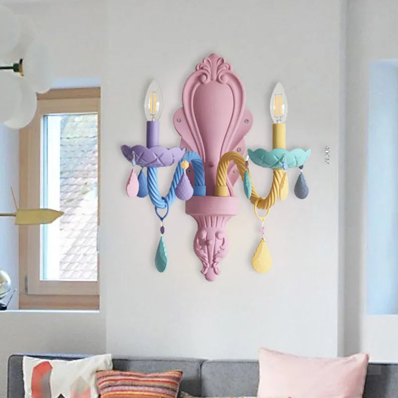 Colourful Vintage Wall Lamp – Creative Wall Light for Children's Room & Living Room