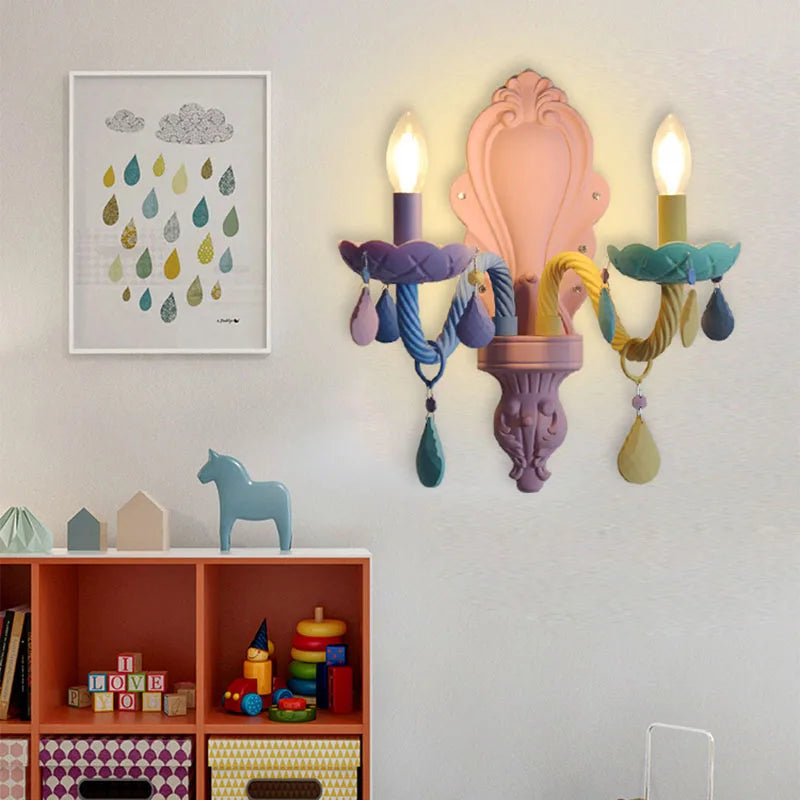 Colourful Vintage Wall Lamp – Creative Wall Light for Children's Room & Living Room