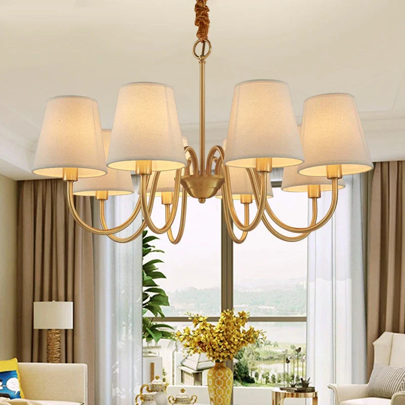 Classic Copper Chandelier - Elegant Vintage Ceiling Light in Retro Style