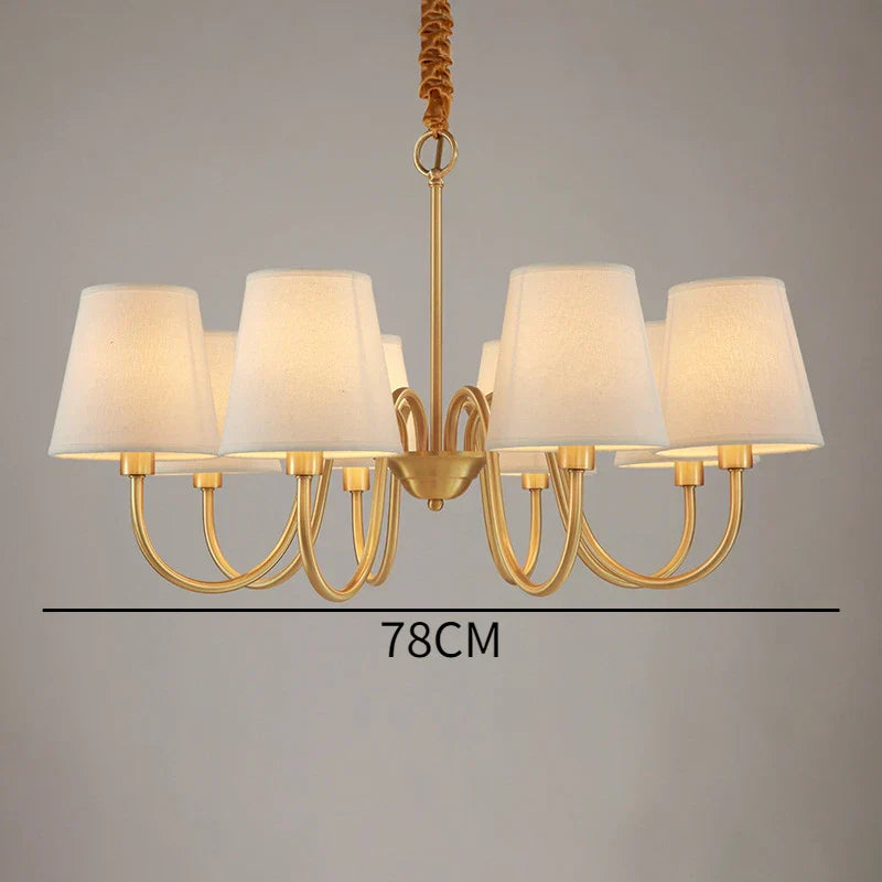 Classic Copper Chandelier - Elegant Vintage Ceiling Light in Retro Style