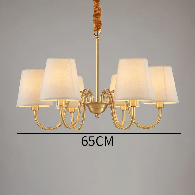 Classic Copper Chandelier - Elegant Vintage Ceiling Light in Retro Style