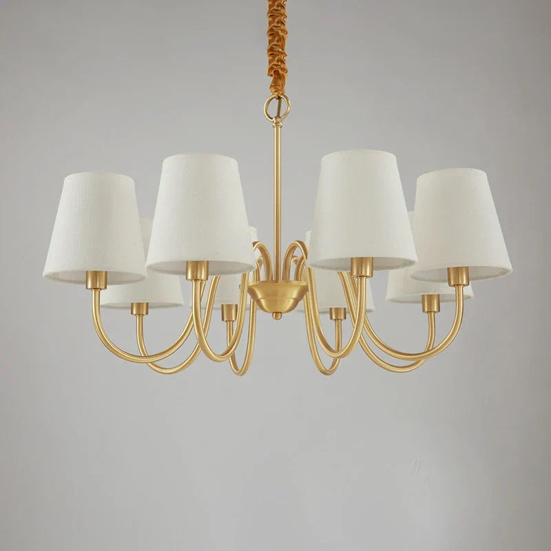 Classic Copper Chandelier - Elegant Vintage Ceiling Light in Retro Style