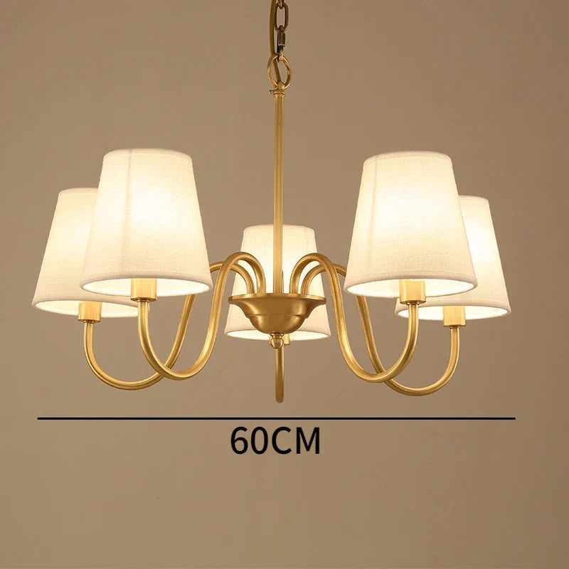 Classic Copper Chandelier - Elegant Vintage Ceiling Light in Retro Style