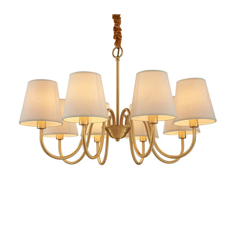 Classic Copper Chandelier - Elegant Vintage Ceiling Light in Retro Style