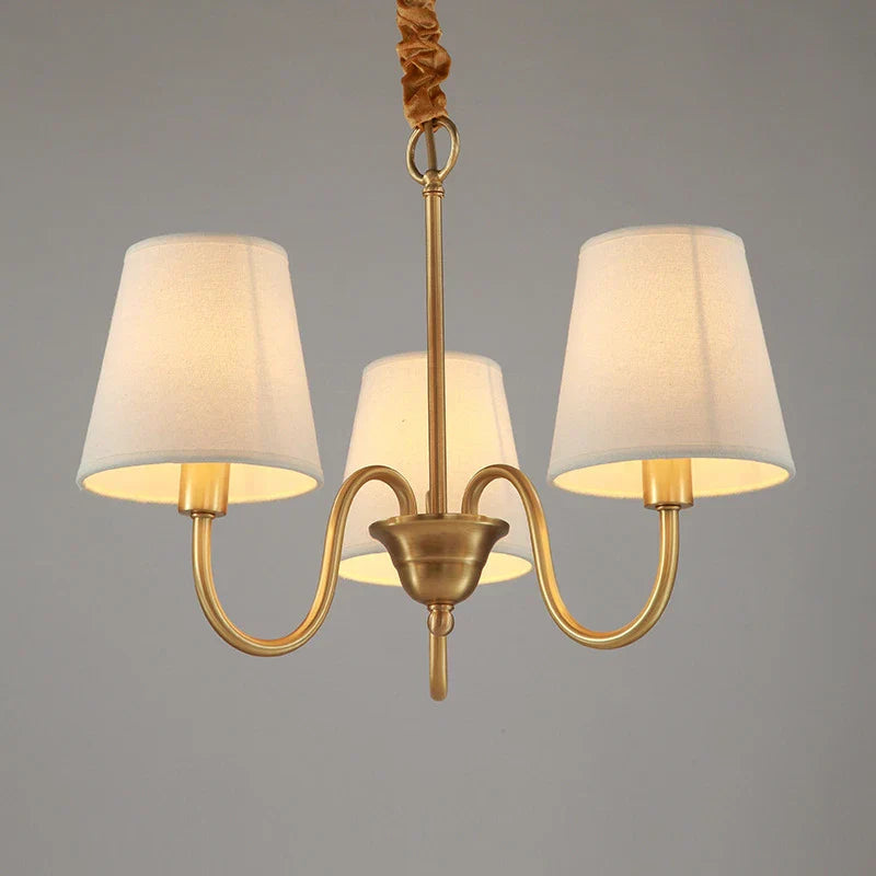 Classic Copper Chandelier - Elegant Vintage Ceiling Light in Retro Style