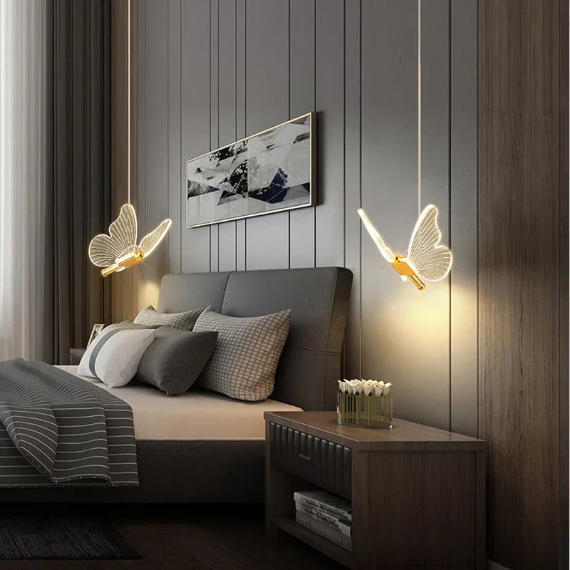 Butterfly LED Pendant Light - Modern Design Lamp for Living Room and Bedroom