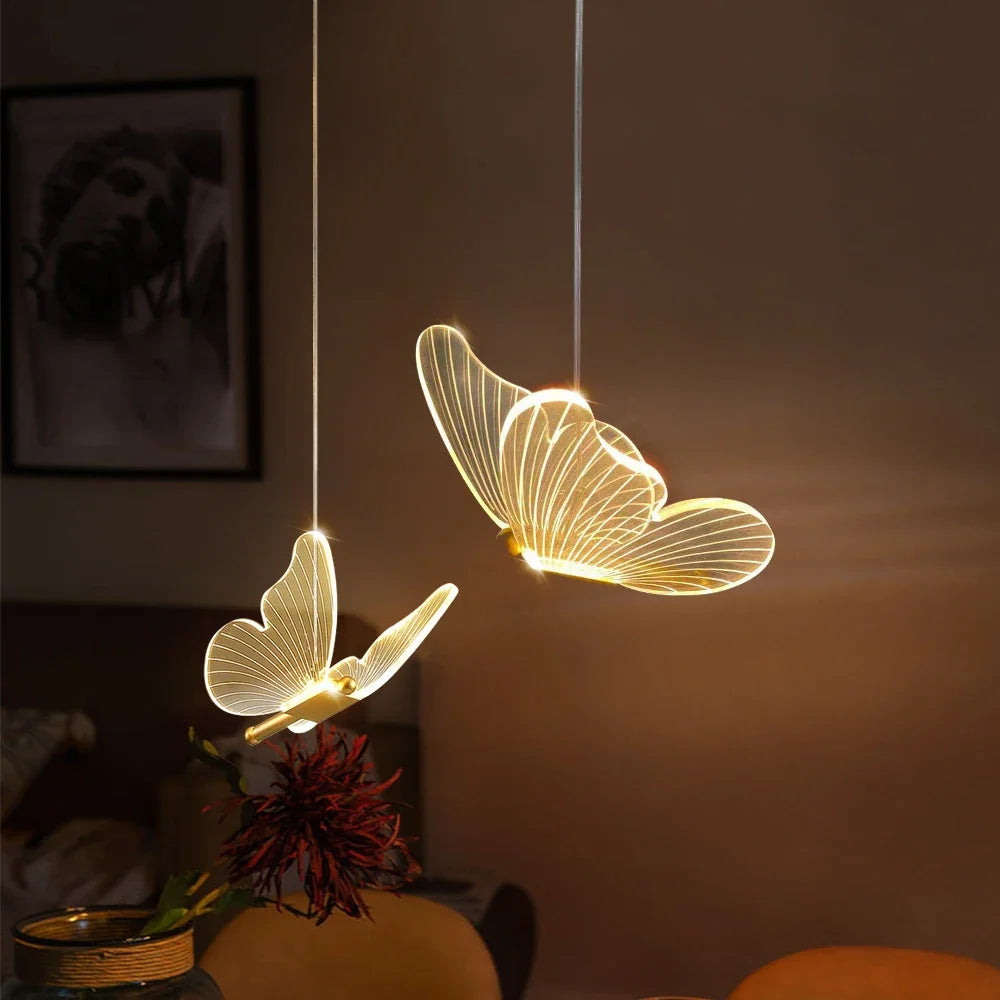 Butterfly LED Pendant Light - Modern Design Lamp for Living Room and Bedroom