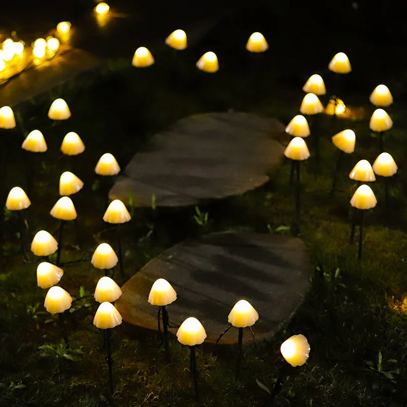 Solar-Powered Mushroom String Lights for Garden – LED Lawn Lamps for Outdoors, Weatherproof