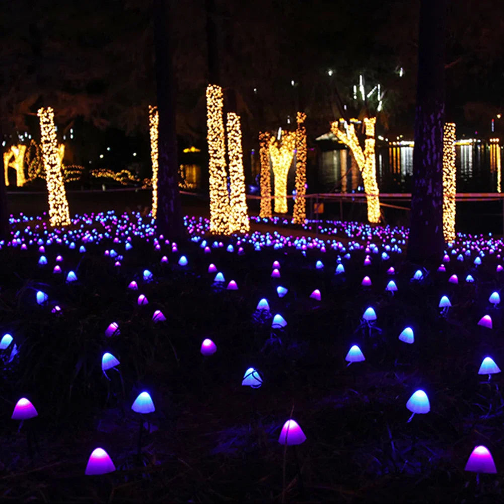 Solar-Powered Mushroom String Lights for Garden – LED Lawn Lamps for Outdoors, Weatherproof