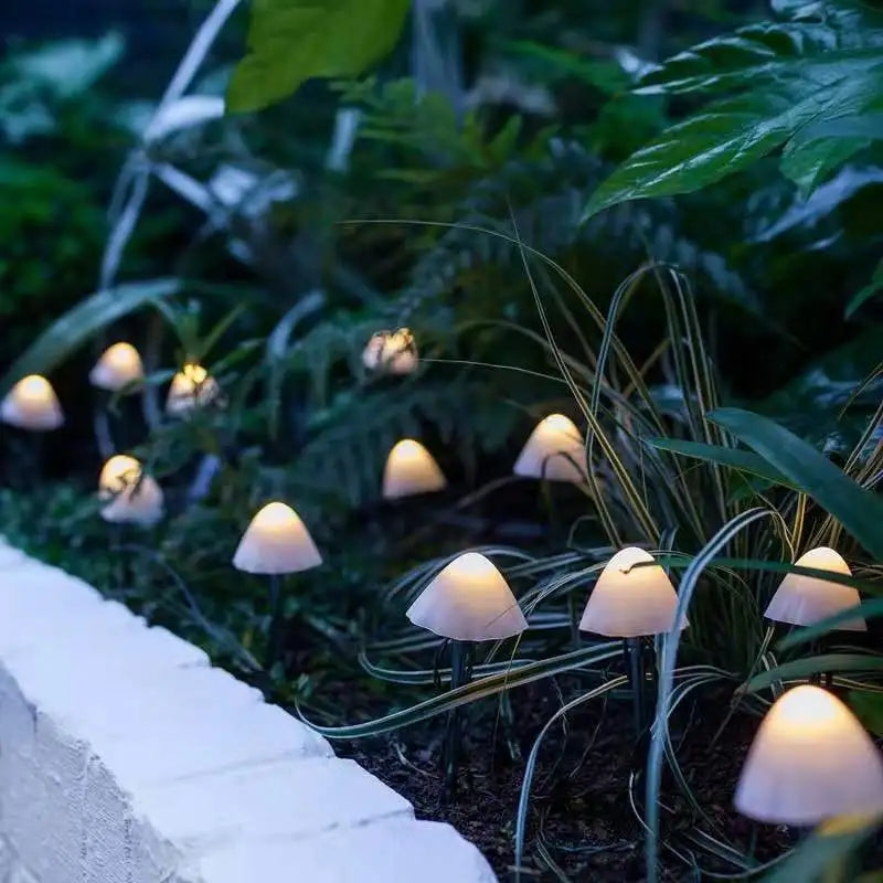 Solar-Powered Mushroom String Lights for Garden – LED Lawn Lamps for Outdoors, Weatherproof