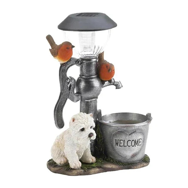 Solar-Powered Garden Light with Animal Figurine – Decorative LED Outdoor Lamp for Garden and Terrace