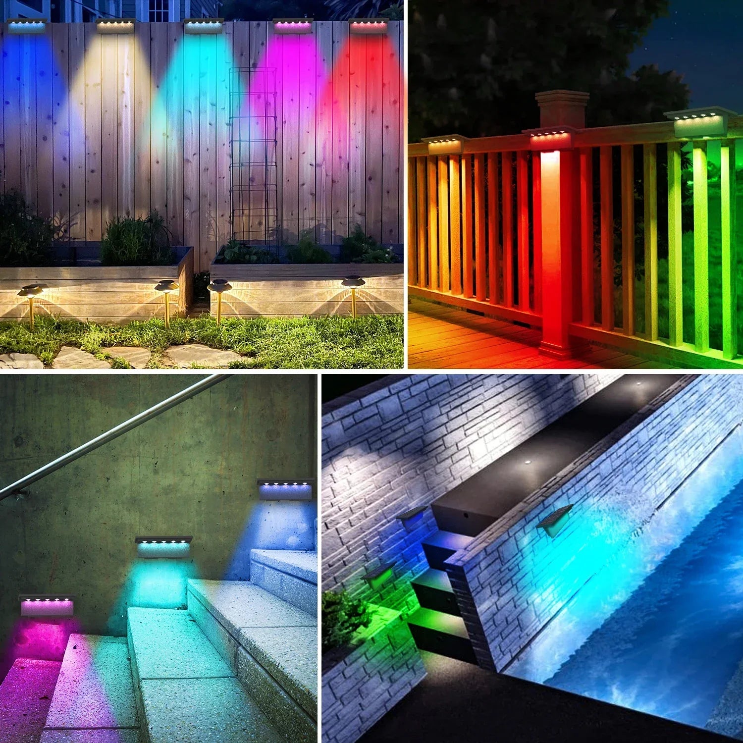 Solar Outdoor Lights – LED Landscape Lighting for Garden, Fence and Stairs