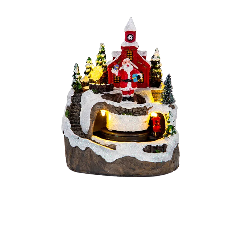 Child-Safe Christmas Decoration House with Santa and Lighting – Ideal for the Holidays