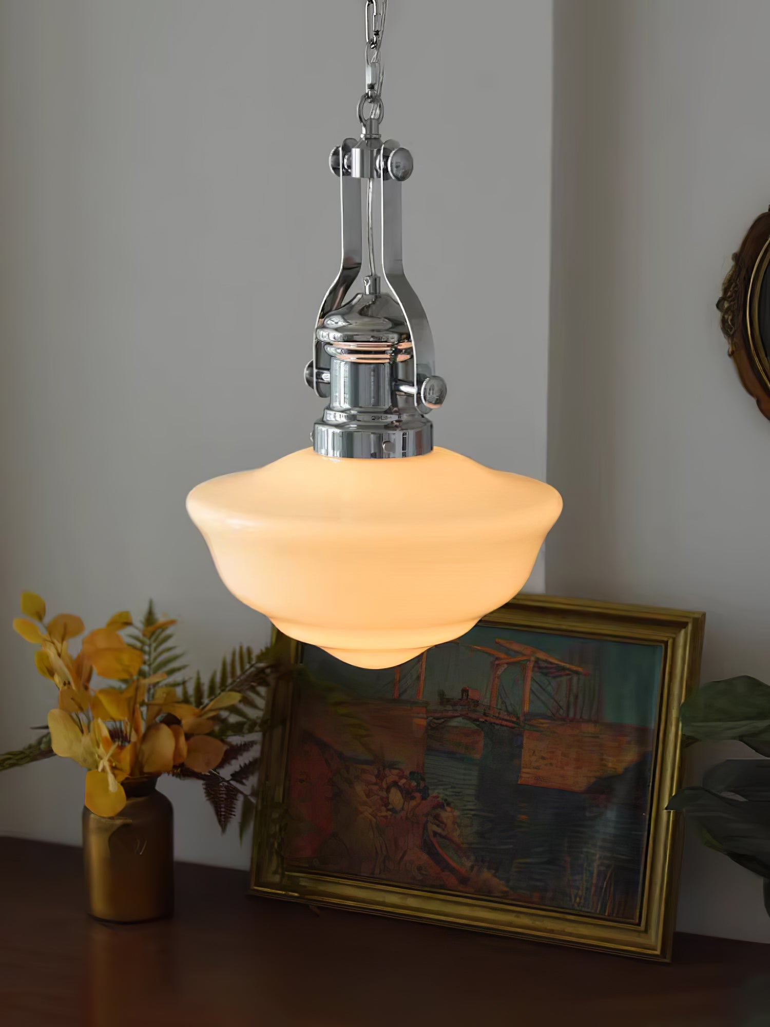 Classic Retro Pendant Light in Schoolhouse Style – Vintage Lighting for Kitchen and Dining Room