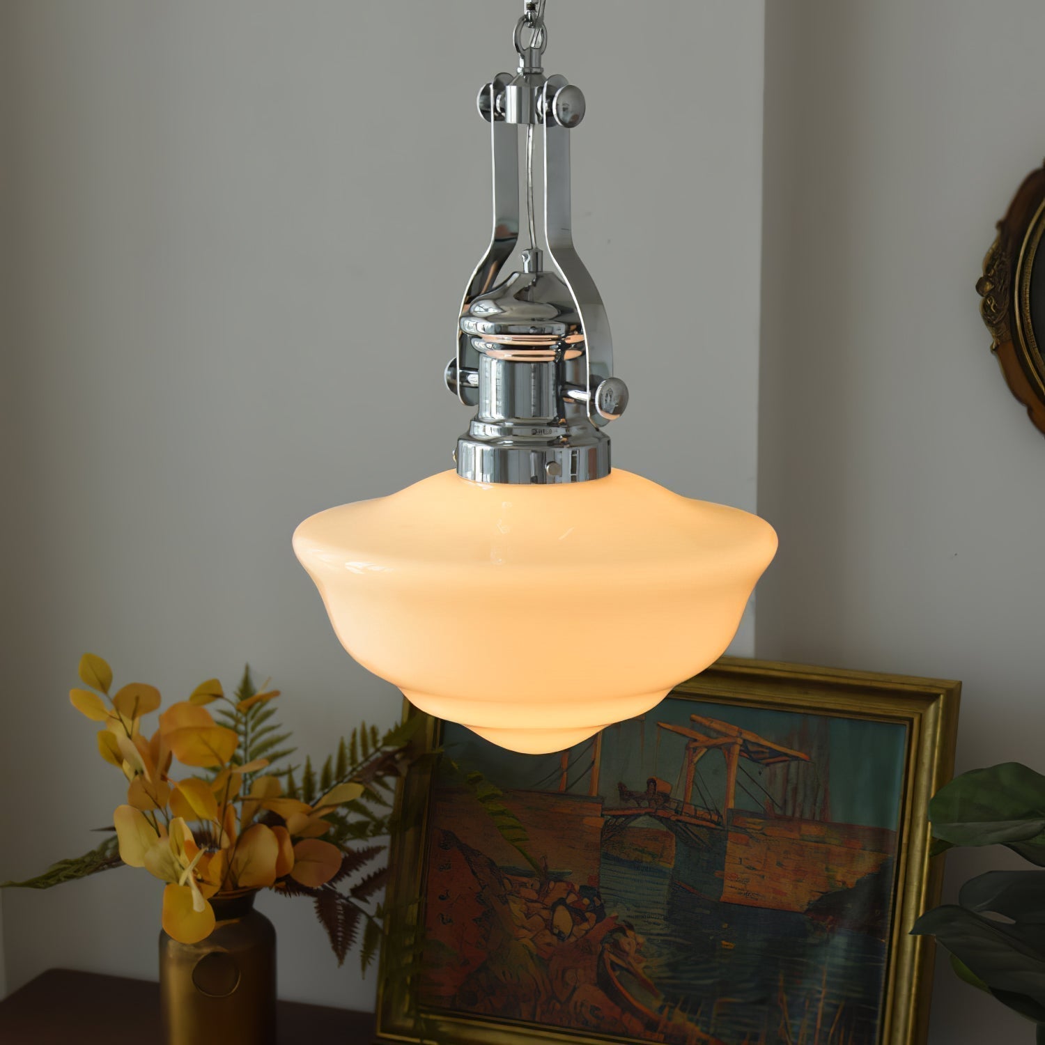 Classic Retro Pendant Light in Schoolhouse Style – Vintage Lighting for Kitchen and Dining Room