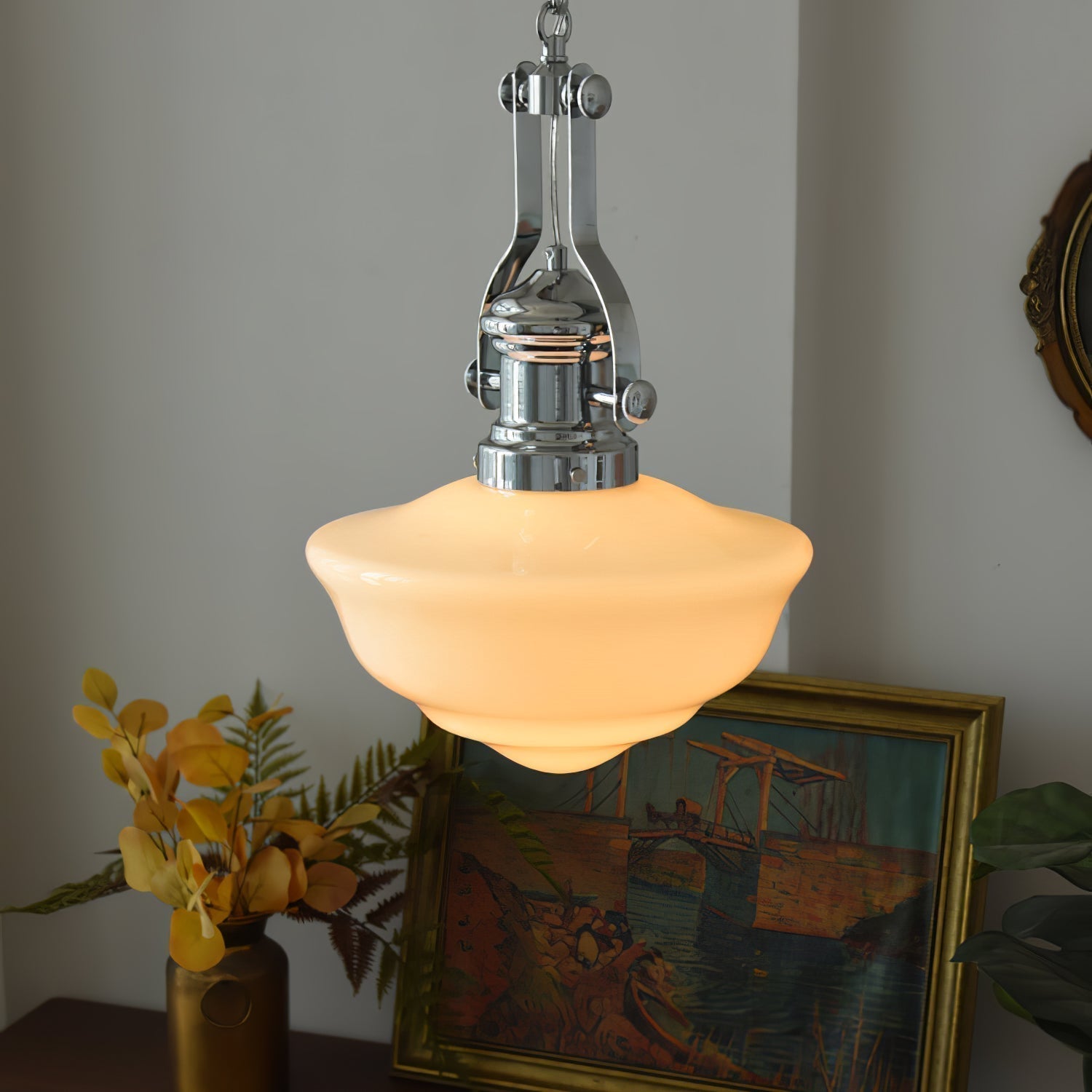 Classic Retro Pendant Light in Schoolhouse Style – Vintage Lighting for Kitchen and Dining Room