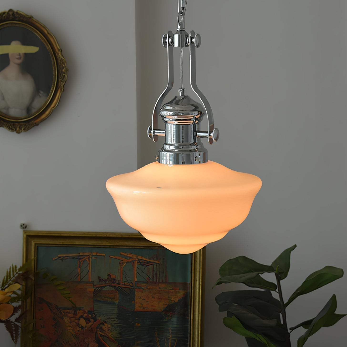 Classic Retro Pendant Light in Schoolhouse Style – Vintage Lighting for Kitchen and Dining Room